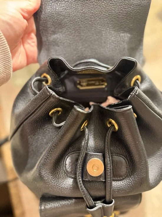 MCM Black Leather Visetos Mini Backpack with Gold Accents - Picture 12 of 16